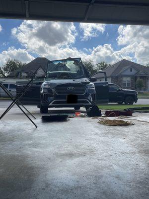 Removal of old windshield