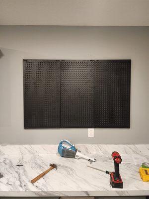 Pegboard I mounted for a customer's workshop.