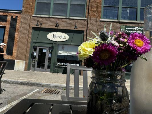 Outdoor dining and storefront