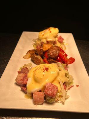 Corned beef and cabbage eggs Benedict! My favorite!