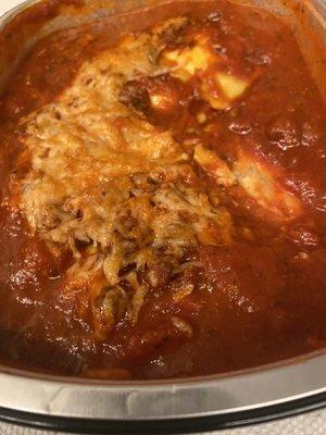 Cheese Ravioli with Meat Sauce