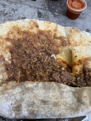 Los burritos son de puro frijol