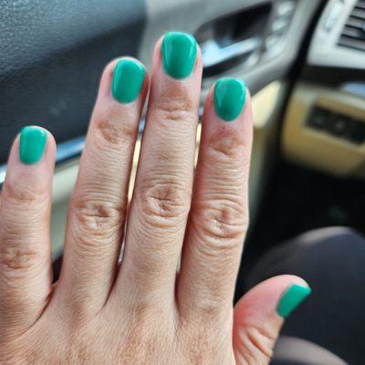 Shellac mani $32. Binh (?) did a great job, lasted 3.5 weeks before peeling!