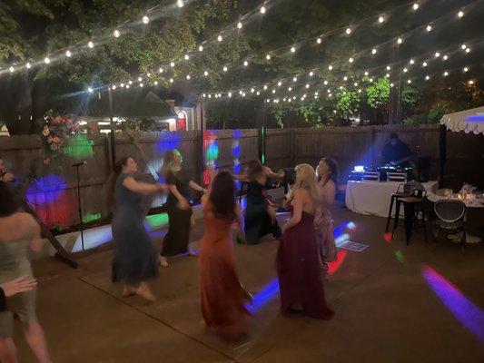 Patio area easily converted to a dance floor after the ceremony (thanks to the a.casa team)!