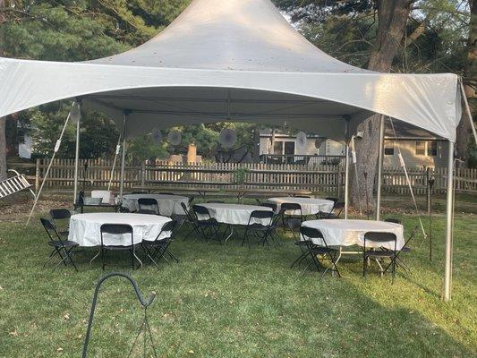 Beefalo Bobs tent setup in my backyard