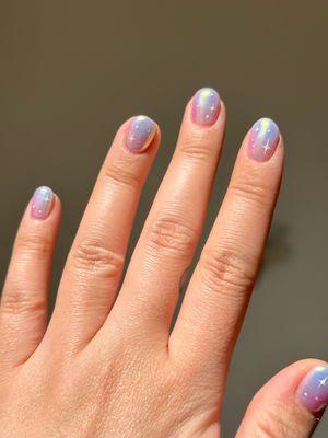 Ombre chrome with stars