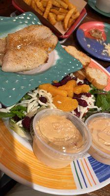 Jumbo Green Salad w/ Grouper as meat