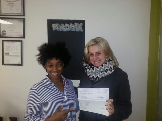 Another satisfied customer! She received $750 cash advance!