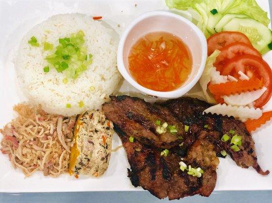 Pork Chop Combination Rice Plate