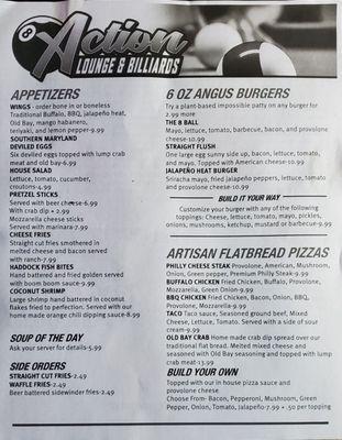 Updated menu. Front page.