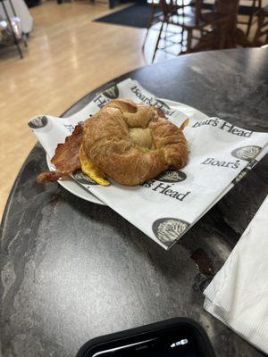 Bacon egg cheese on croissant