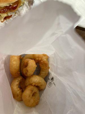 A bag full of onion rings