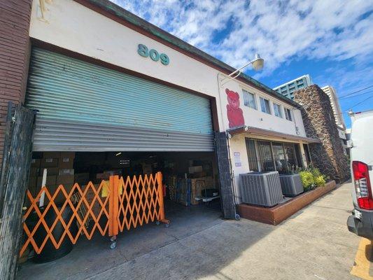 Outside - front entrance through warehouse  door