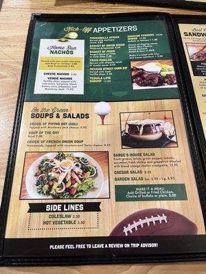 Appetizer Menu