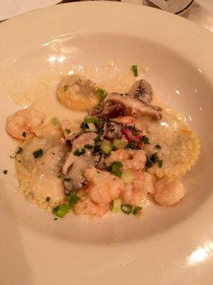 wild mushroom ravioli with shrimp & lobster