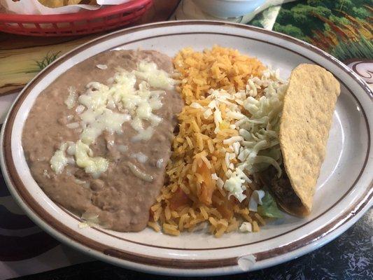 Lunch Taco with Rice & Beans