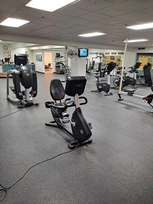 The main workout area by the front desk.