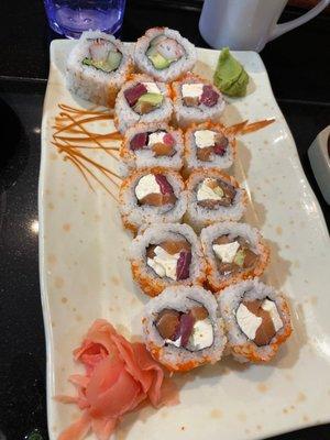 Greg Roll- Tuna, salmon, cream cheese, fish eggs