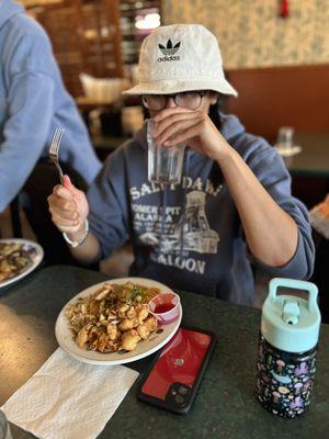 Mall dawg and her yummy buffet plate.