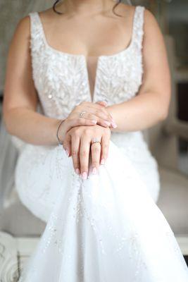 dip French tip nails by skyline for my wedding!!