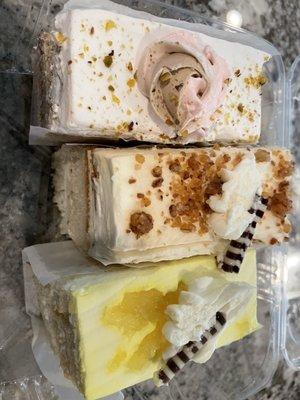 Cassata cake , butterscotch cake and pineapple cake