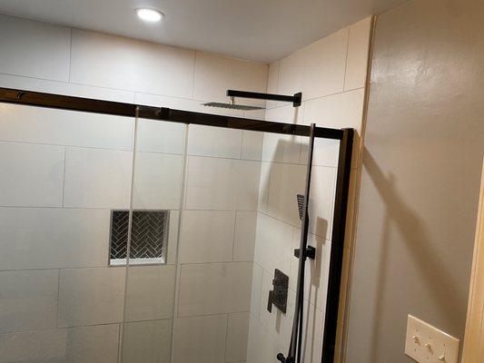 Complete shower in basement installed