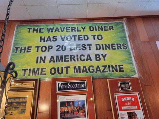 Best diner by Time Out Magazine.