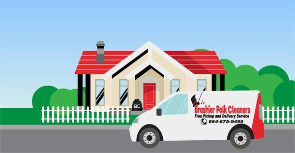 Our van and house illustration