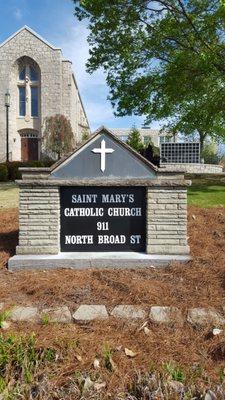 Aluminum sign, with hand made cross. Rome, Ga.