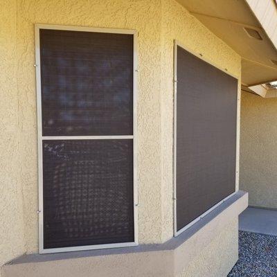 Almond Frame with Brown Solar Sun Screen