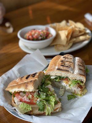 One half is trout, the other is sea bass. Split sandwiches so I could try different fish!