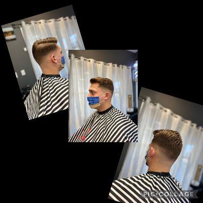 Razor fade with a comb over style