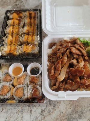 soooo Tasty!!! Teriyaki for me, sushi for the husband!