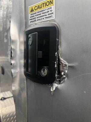 Door that was broken into.