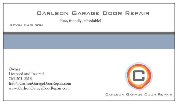 $199 broken spring special!  Call today!  763-203-0618.  www.CarlsonGarageDoorRepair.com.  Licensed and insured!