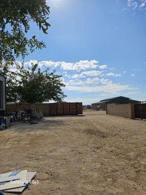 Entrance to horse stables