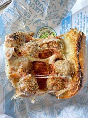 Mini no sauce meatball sandwich.