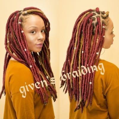 Faux locks  color burgundy