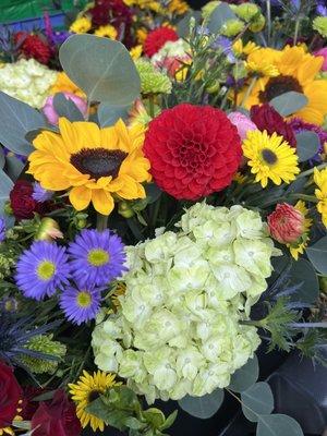 This is a close up to show the variety and colors that were captured in these amazing arrangements