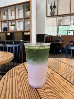 strawberry matcha latte