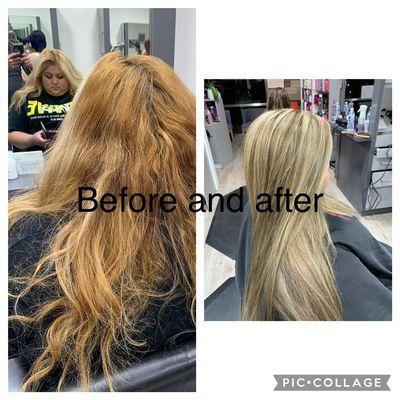 Before and after color correction