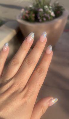 Gel with chrome ombré