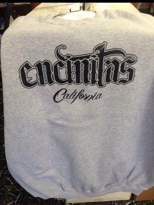 Encinitas sweat shirts, t shirts, tang tops. Blue, Black and gray