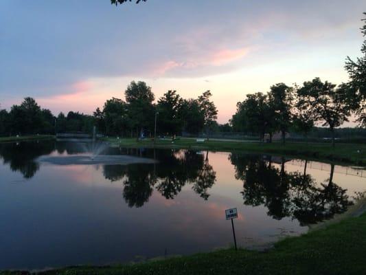 Sunset over the pay lake.