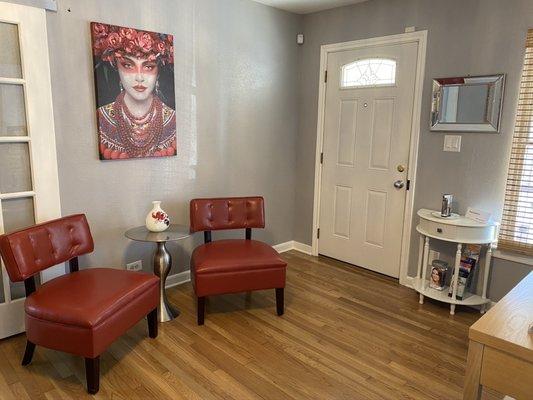 Beautiful reception area at Advanced Cosmetics!