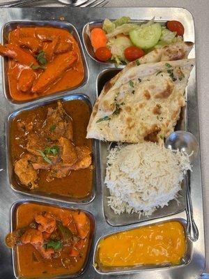 Lunch special with Butter Chicken and Garlic Chicken