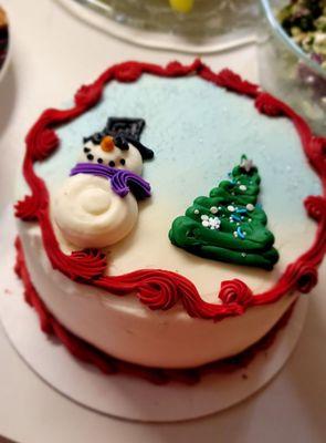 Super cute Christmas cake. Marble flavor.