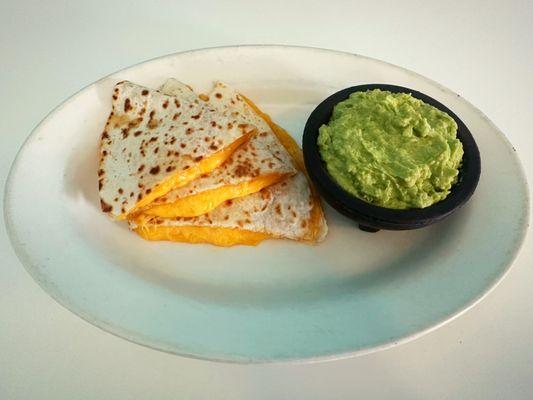 Cheese Quesadilla and Guacamole are the perfect pair.