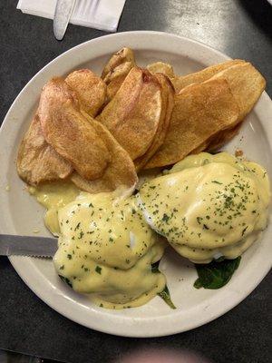 Eggs Florentine. Very good.