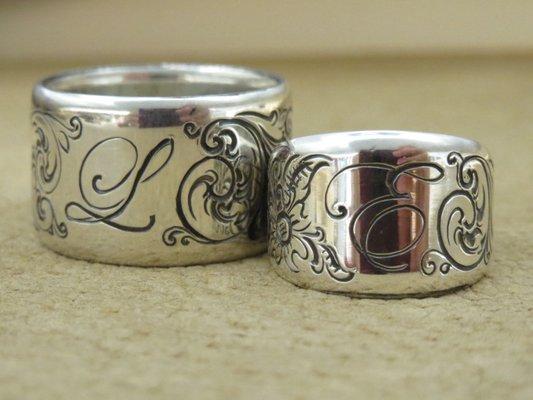 custom sterling wedding bands